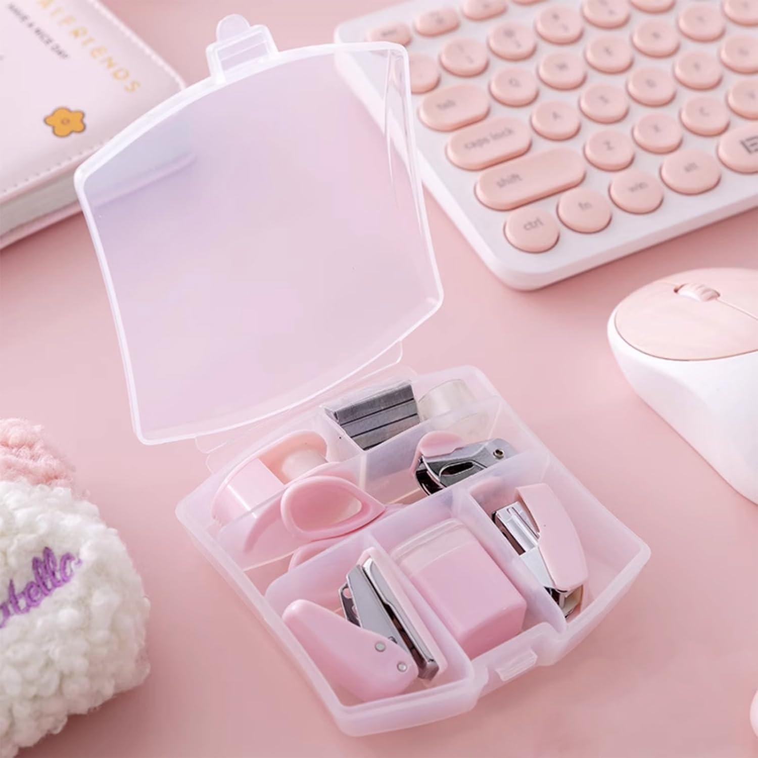 Kit de Suministros de Oficina Eubeneortho 8 Piezas Rosa