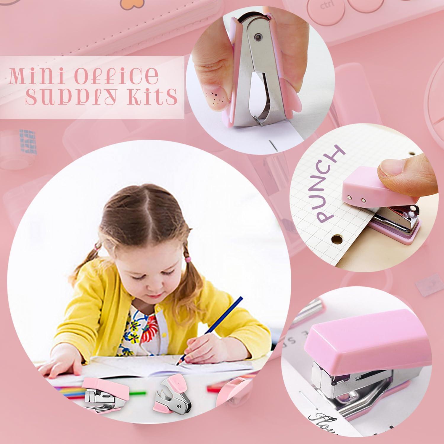 Kit de Suministros de Oficina Eubeneortho 8 Piezas Rosa