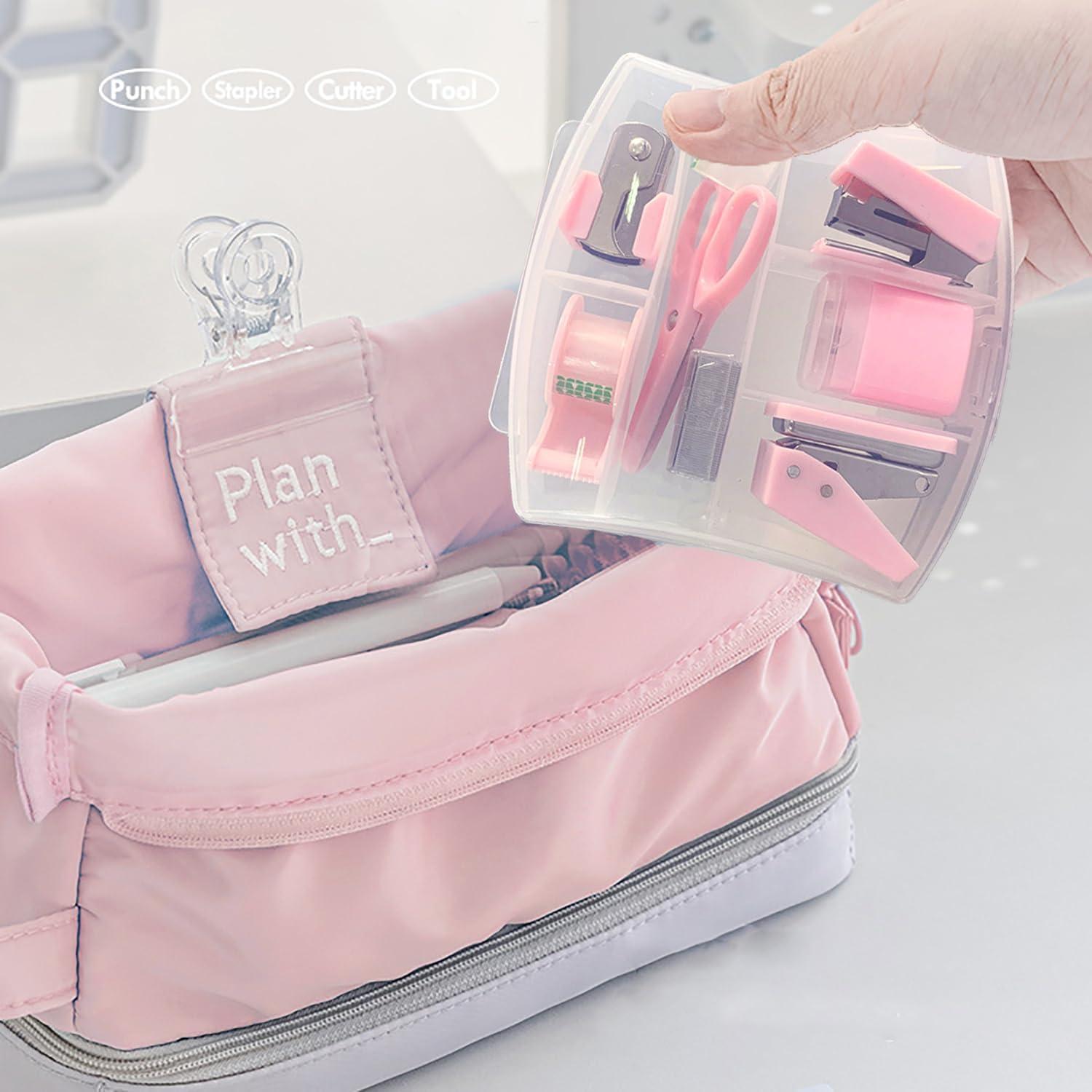 Kit de Suministros de Oficina Eubeneortho 8 Piezas Rosa