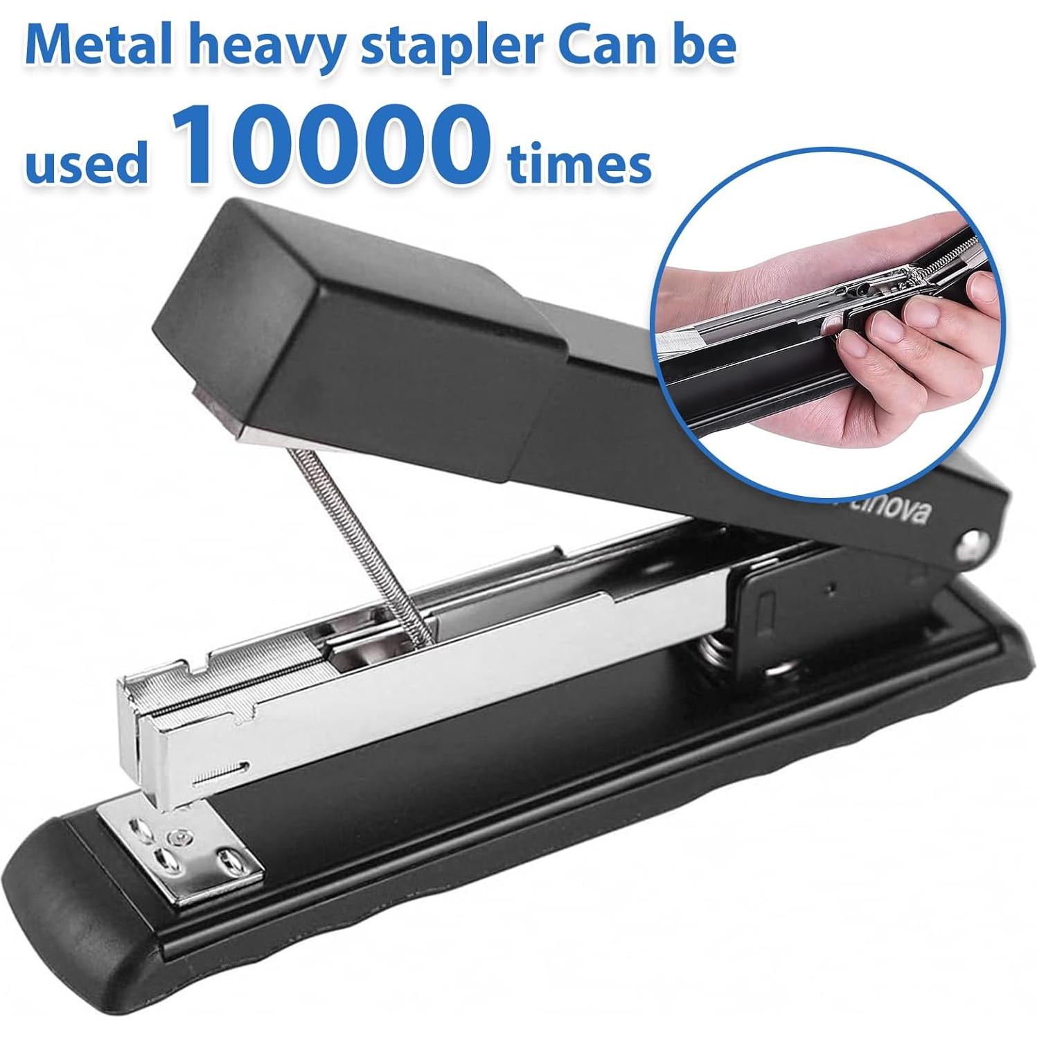 Grapadora de Metal Craftinova - Capacidad 25 Hojas, Negra, Paquete de 6