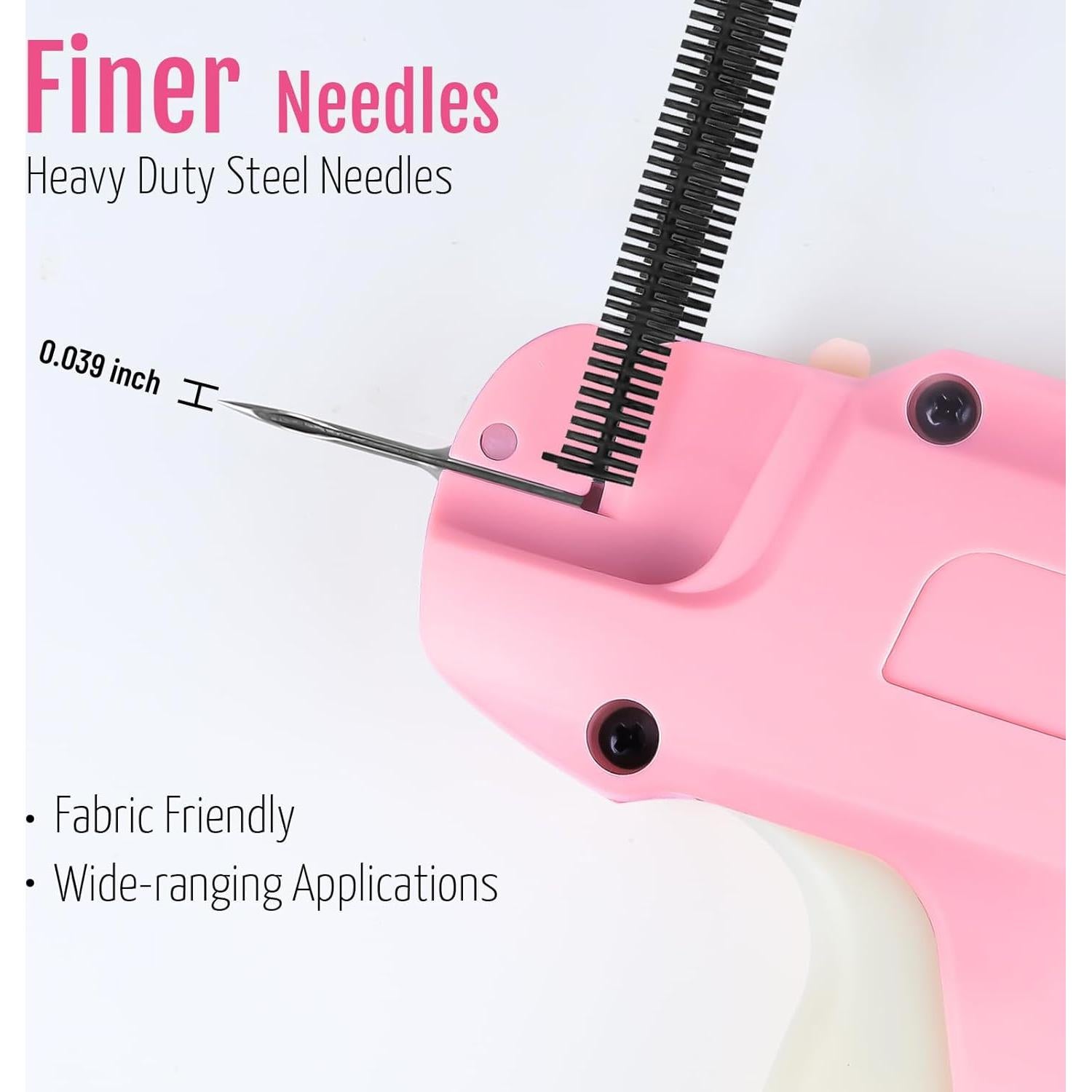 Pistola de Puntadas para Ropa HABGP Rosa 2 con 2000 Sujetadores