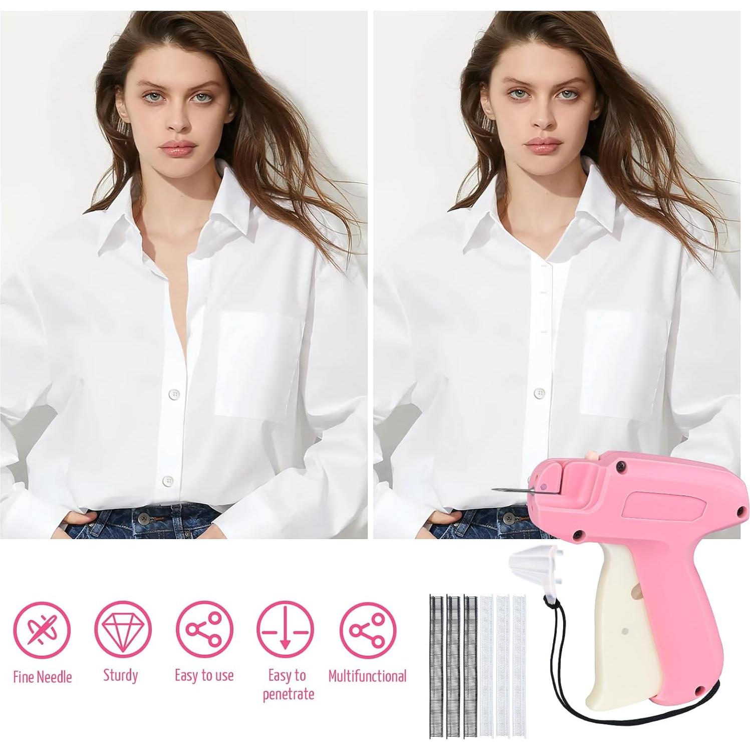 Pistola de Puntadas para Ropa HABGP Rosa 2 con 2000 Sujetadores