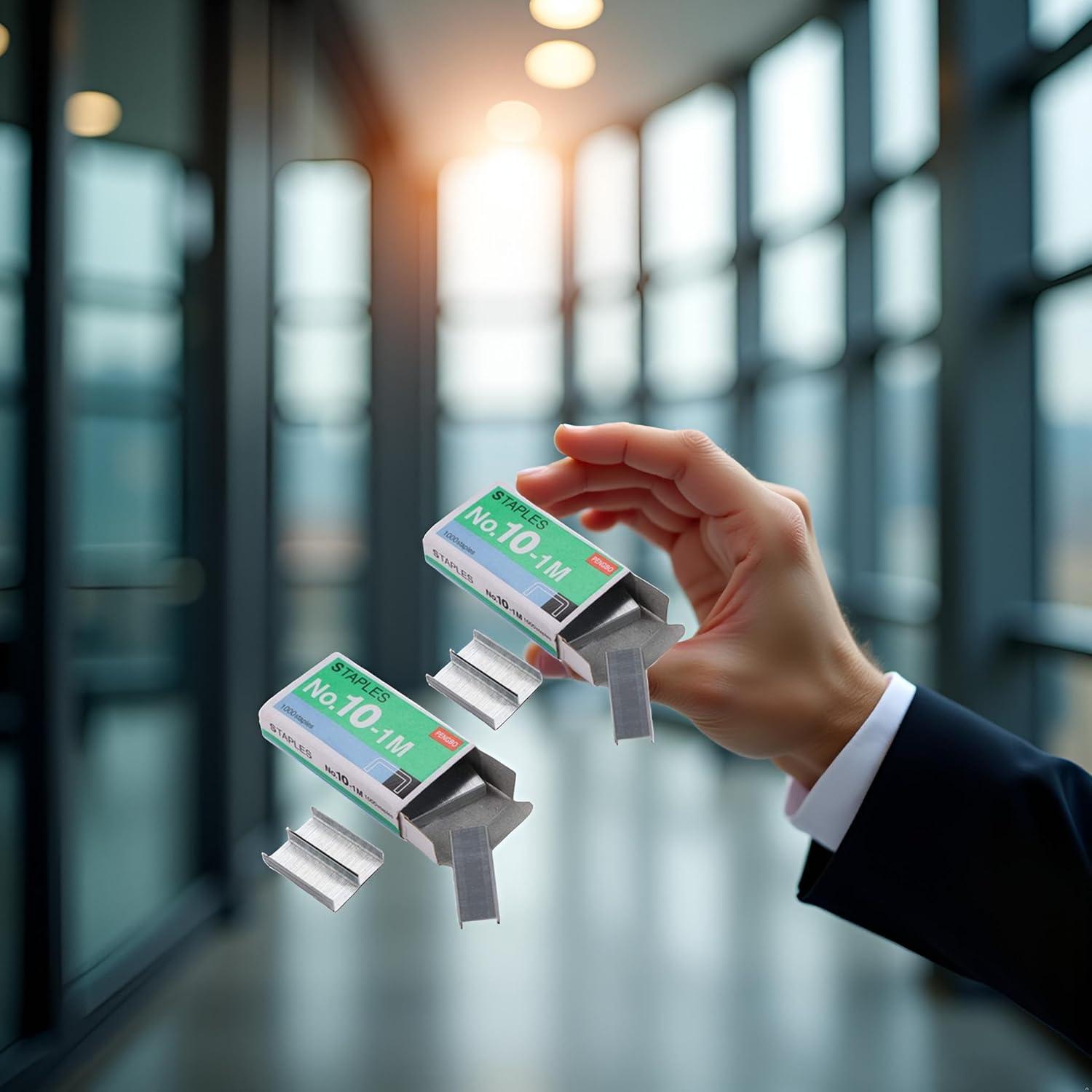 Grapadoras Mini Metal Dwuww 2Pcs con 1000 Grapas No.10