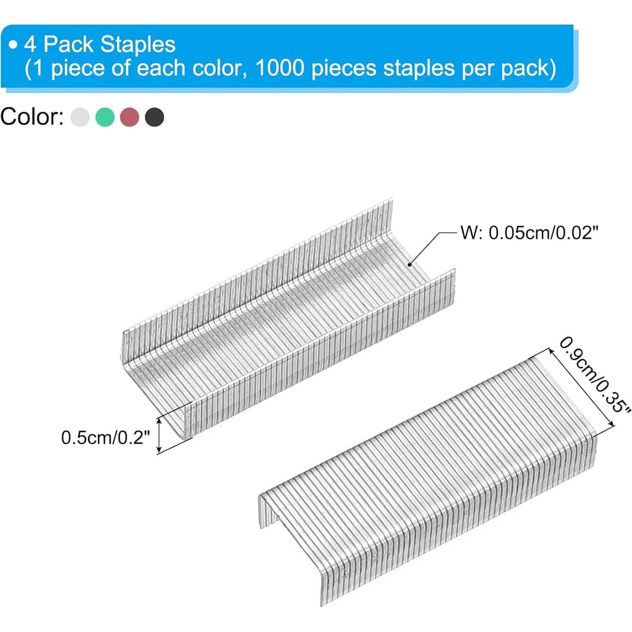 Grapas para Grapadora PATIKIL 1000 Piezas Metal Sin Atascos