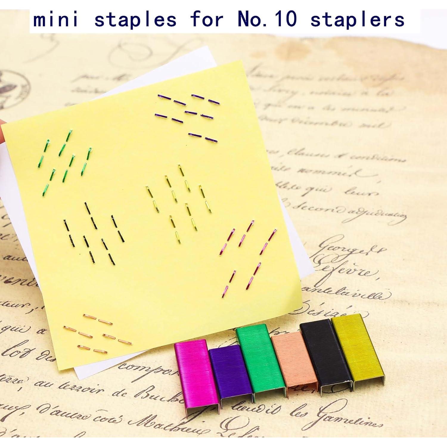 6 Cajas de Grapas Mini Coloridas No.10 XiowDow - 1000pcs