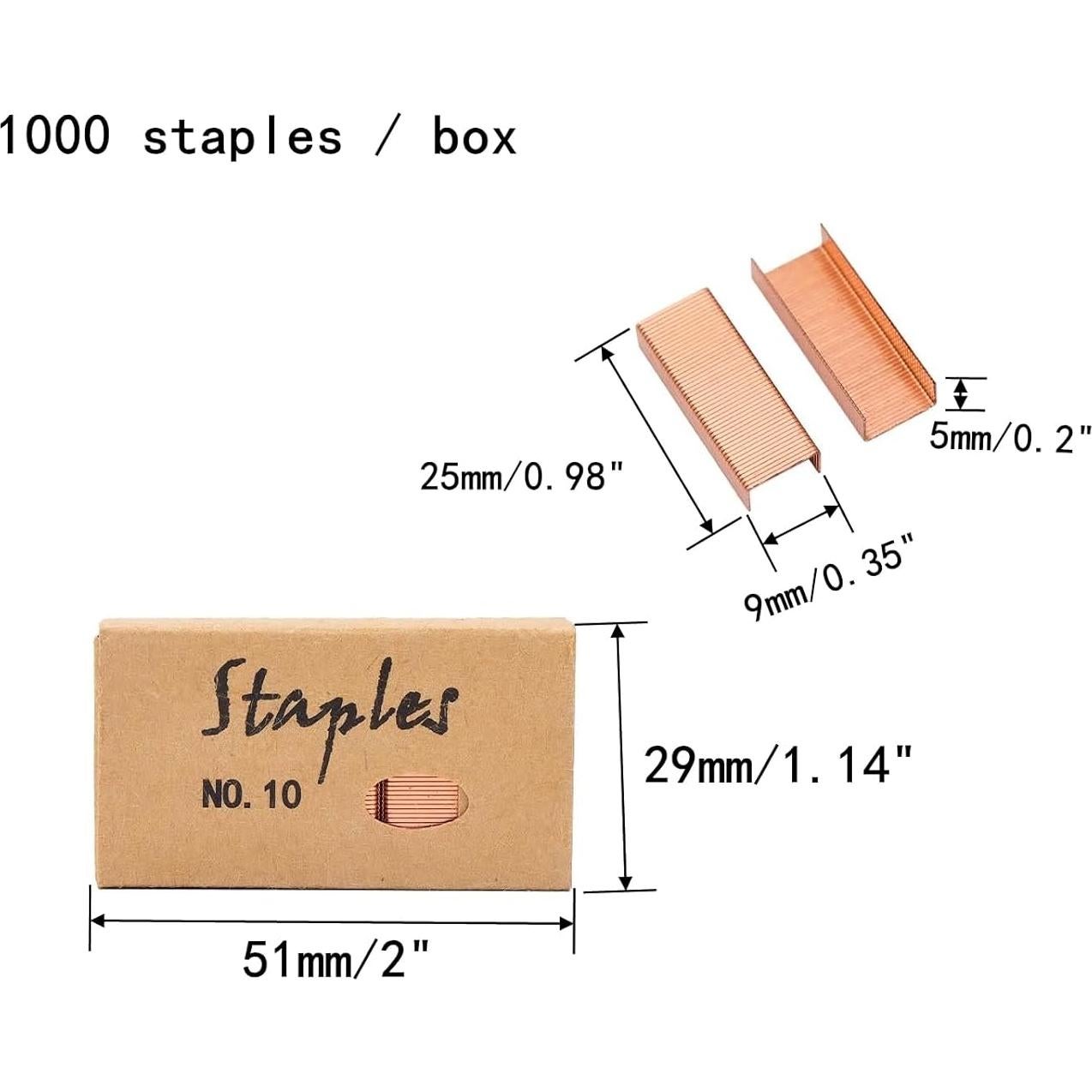 6 Cajas de Grapas Mini Coloridas No.10 XiowDow - 1000pcs