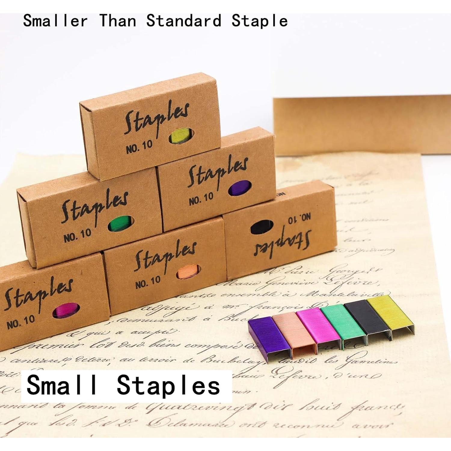 6 Cajas de Grapas Mini Coloridas No.10 XiowDow - 1000pcs