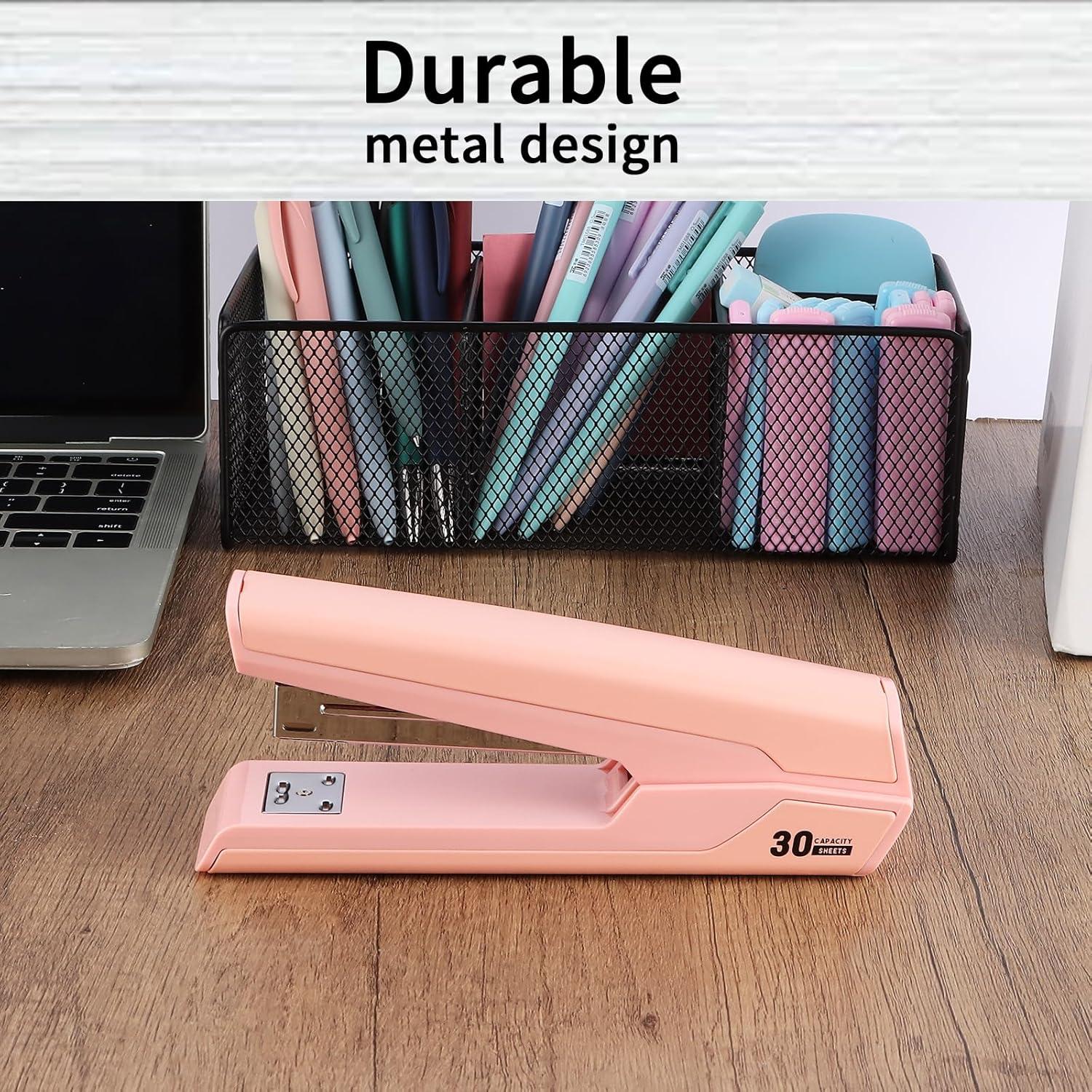 Grapadora de Metal Kimuxo Rosa 25-30 Hojas 830 Grapas