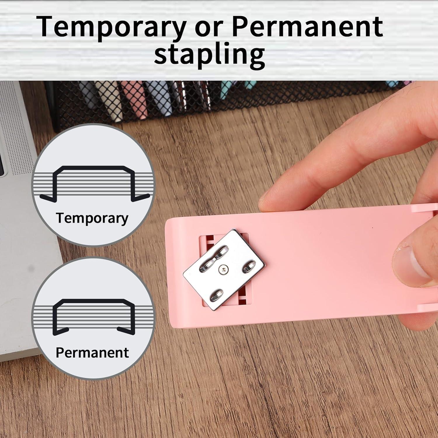 Grapadora de Metal Kimuxo Rosa 25-30 Hojas 830 Grapas