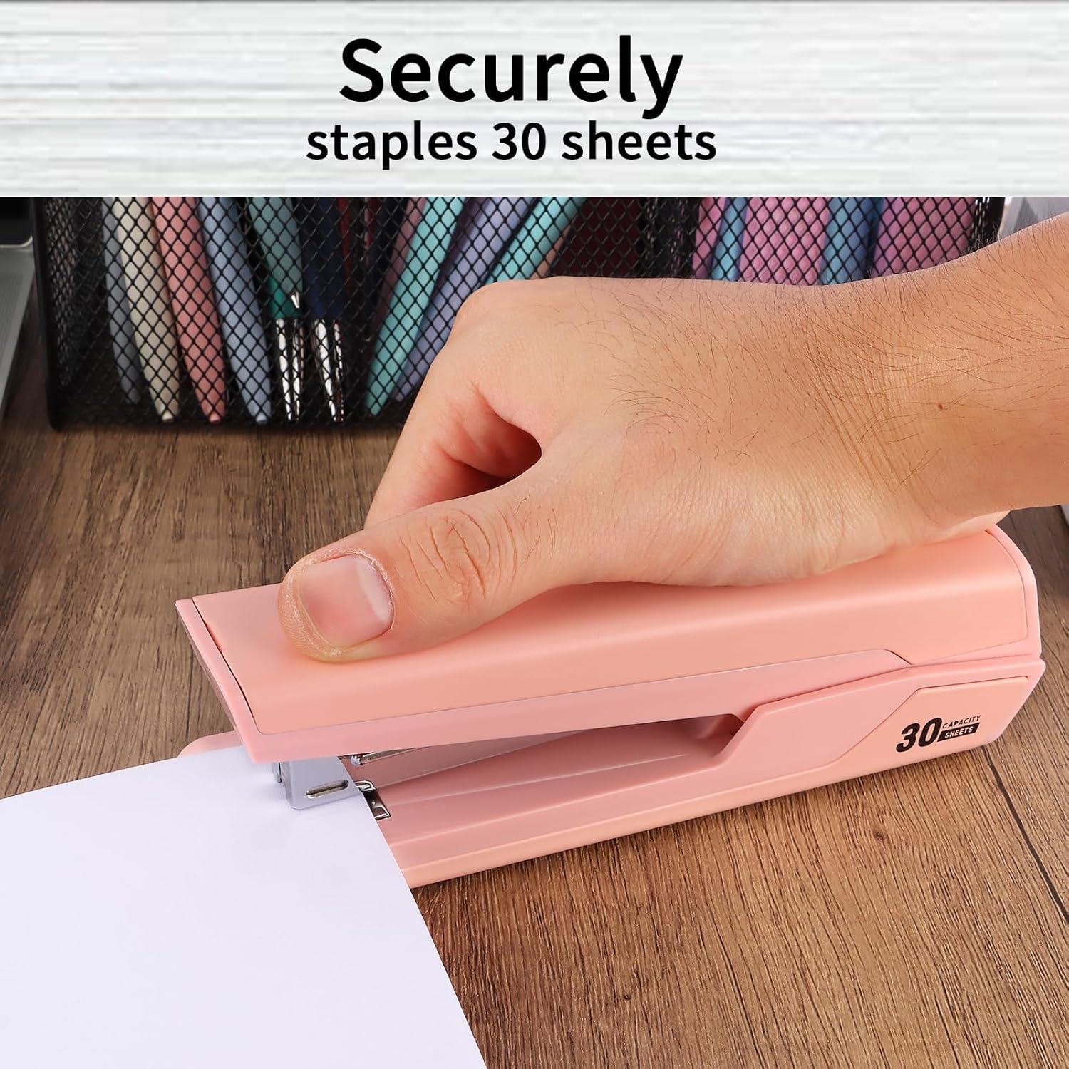 Grapadora de Metal Kimuxo Rosa 25-30 Hojas 830 Grapas
