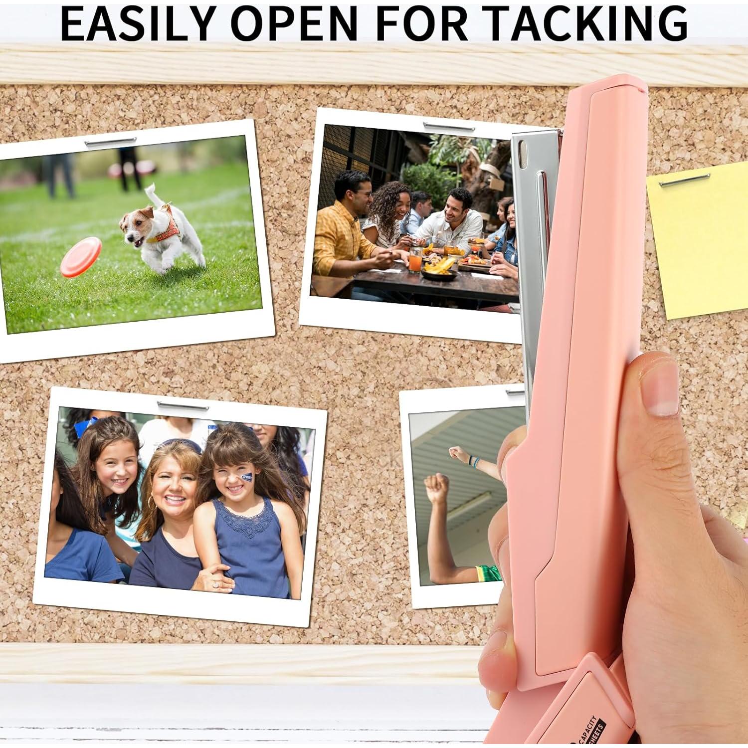 Grapadora de Metal Kimuxo Rosa 25-30 Hojas 830 Grapas