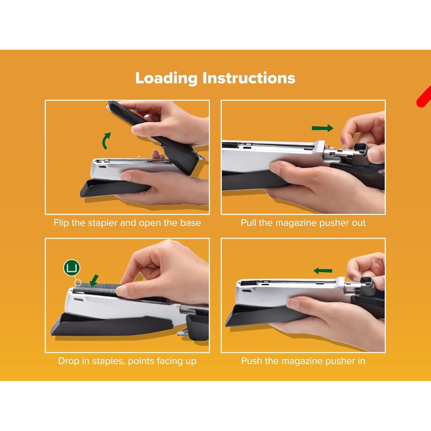 Grapadora Bostitch InJoy 3 en 1 Ecológica Negra