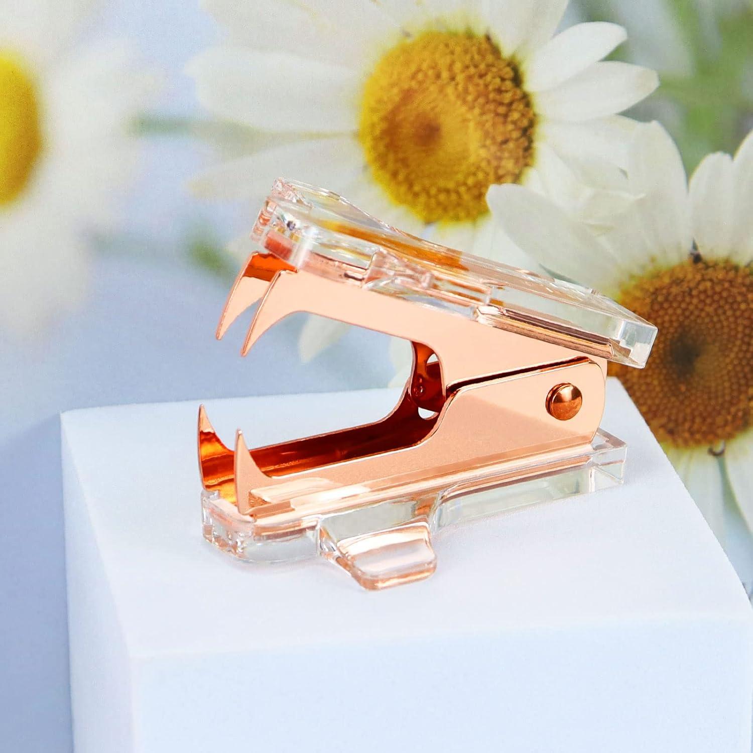 Removedor de Grapas Mini Buqoo Rosa Acrílico y Metal 5.8x2 cm