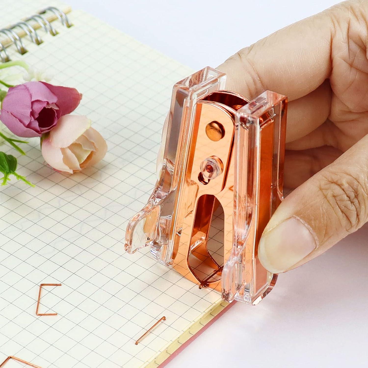 Removedor de Grapas Mini Buqoo Rosa Acrílico y Metal 5.8x2 cm