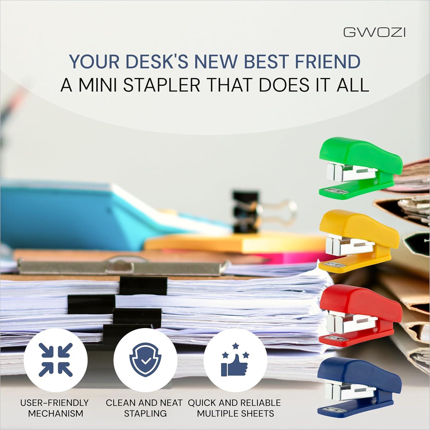 Grapadoras Mini GWOZI - Juego de 4 Grapadoras Compactas