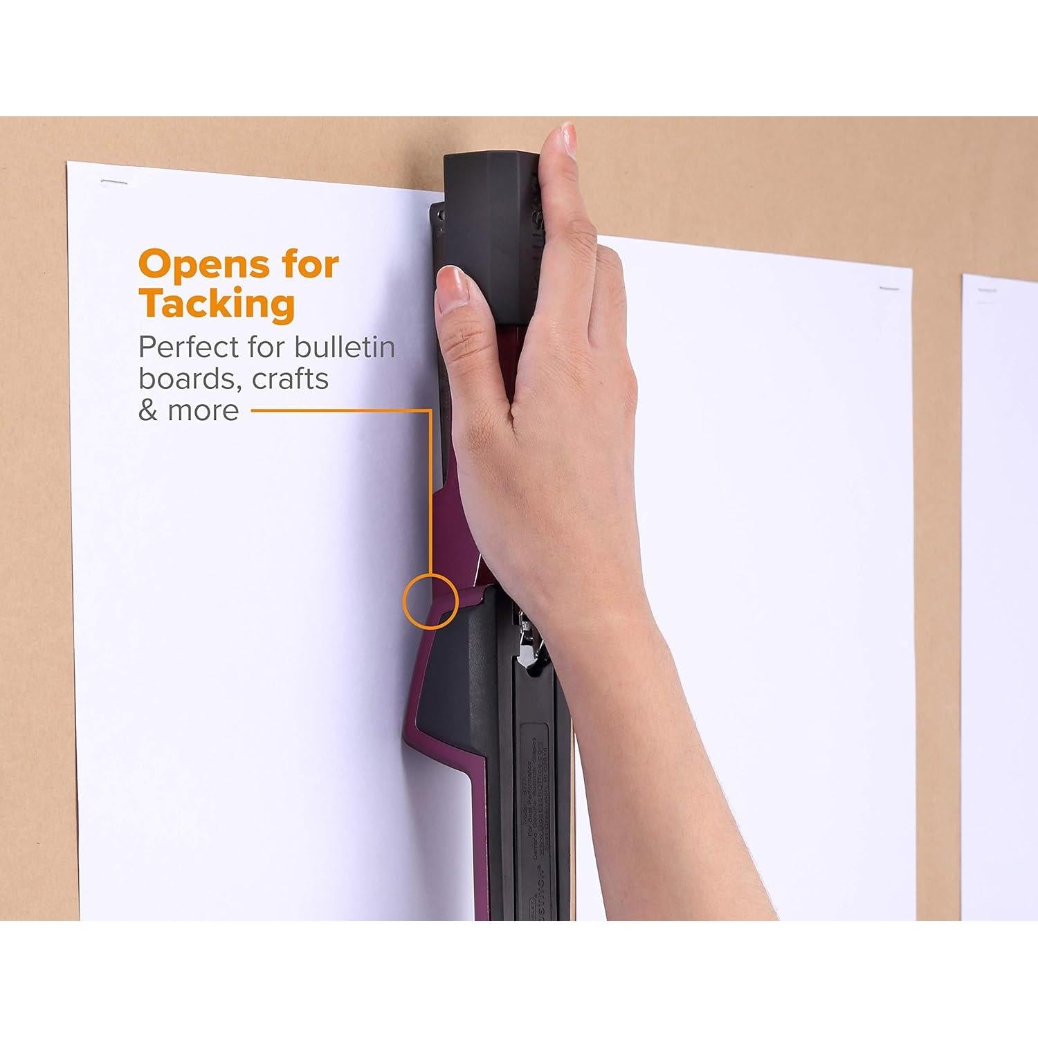 Grapadora Bostitch Épico Metal 25 Hojas Magenta con Removedor