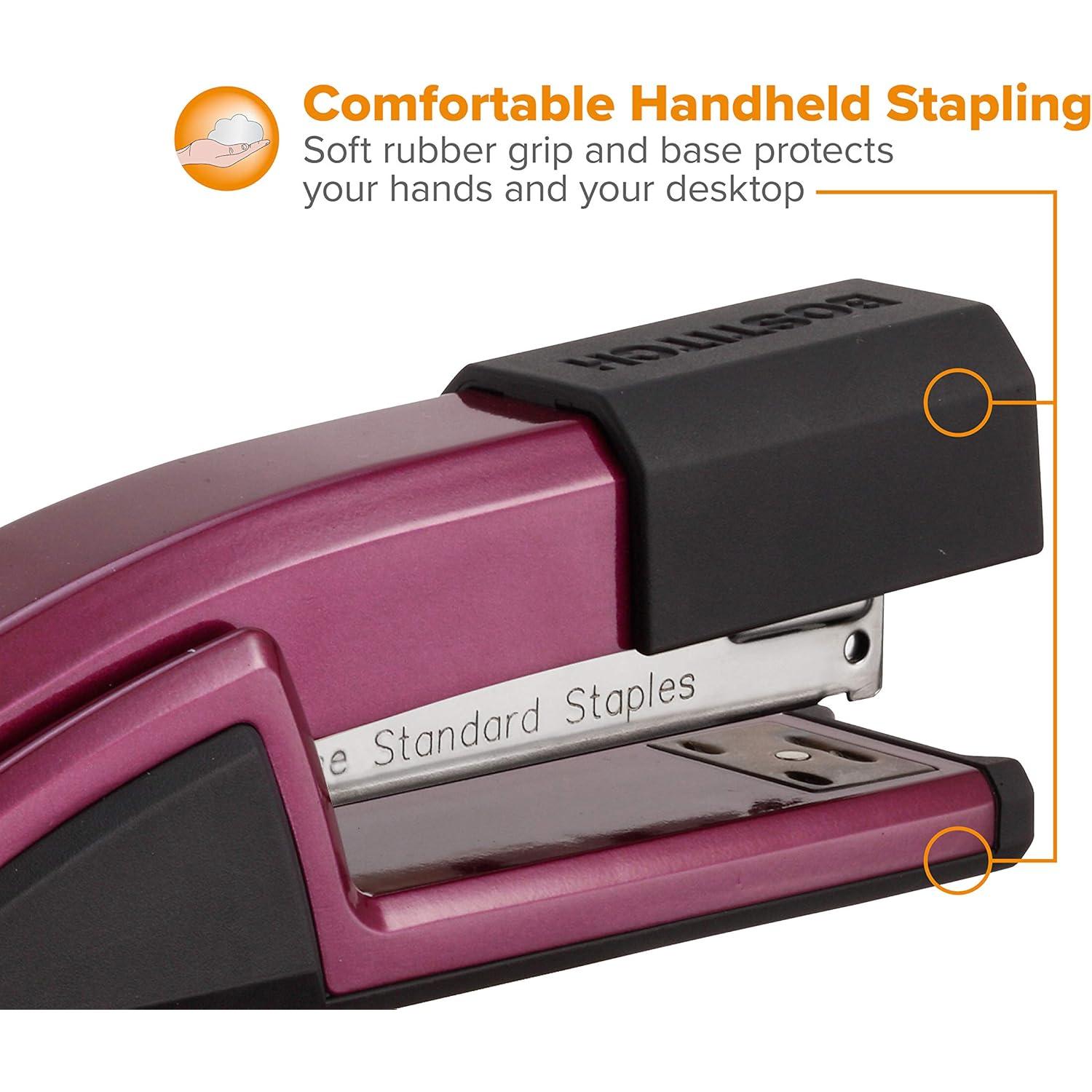 Grapadora Bostitch Épico Metal 25 Hojas Magenta con Removedor