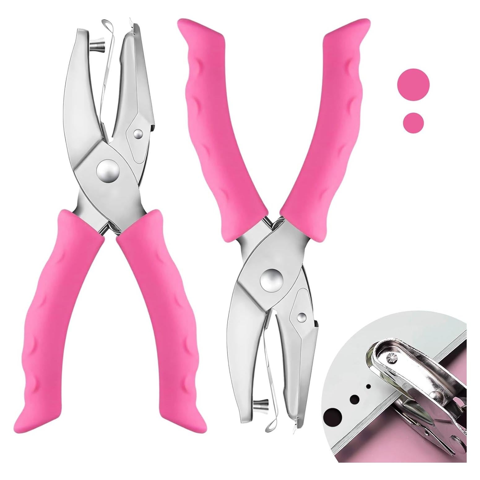 Perforadora de Agujeros 2 PCS LYCBTC 0.64 cm y 0.32 cm Rosa