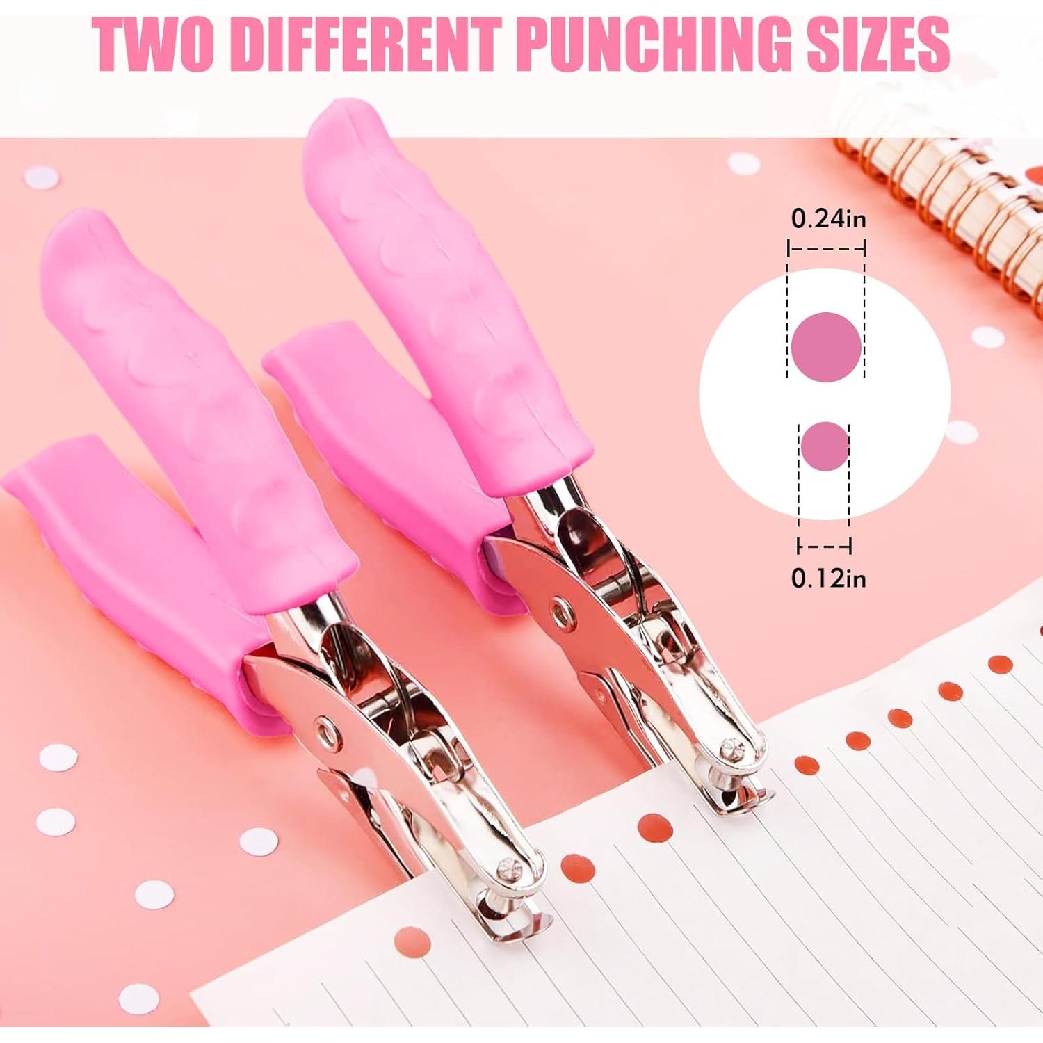 Perforadora de Agujeros 2 PCS LYCBTC 0.64 cm y 0.32 cm Rosa