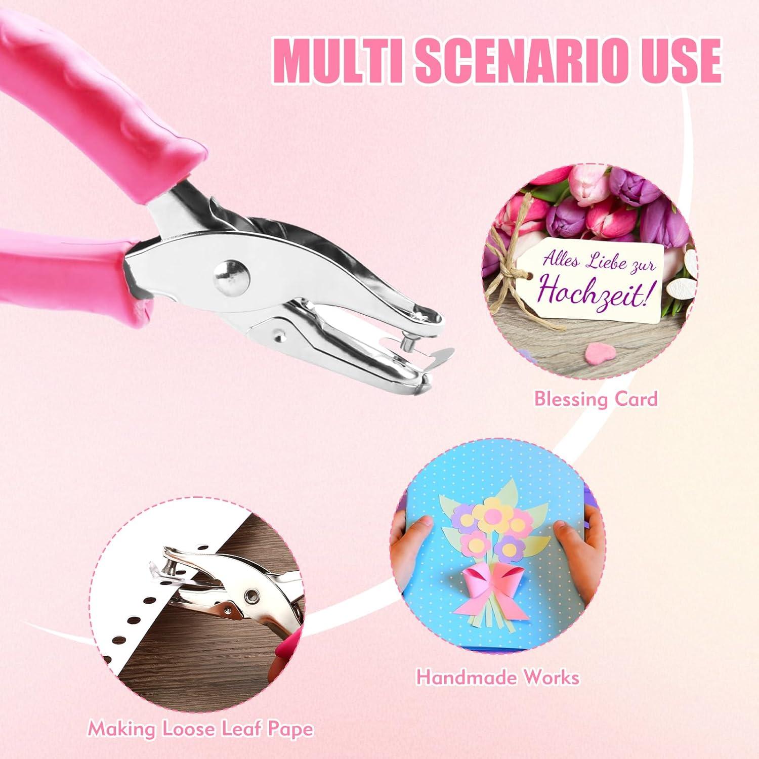 Perforadora de Agujeros 2 PCS LYCBTC 0.64 cm y 0.32 cm Rosa