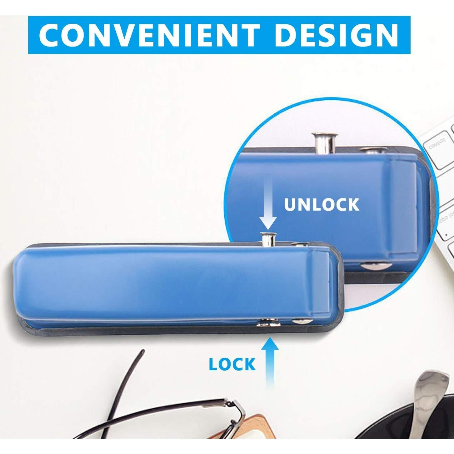 Perforadora manual Hutou 1 agujero 0.64 cm azul metal