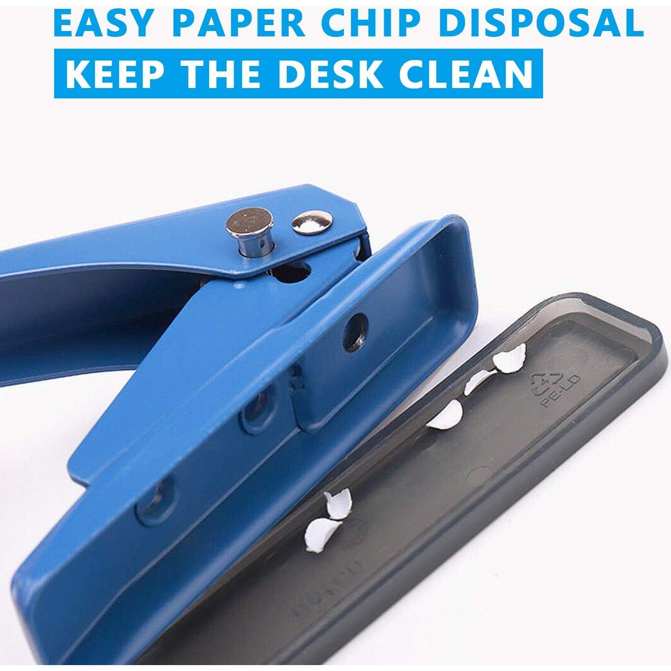 Perforadora manual Hutou 1 agujero 0.64 cm azul metal