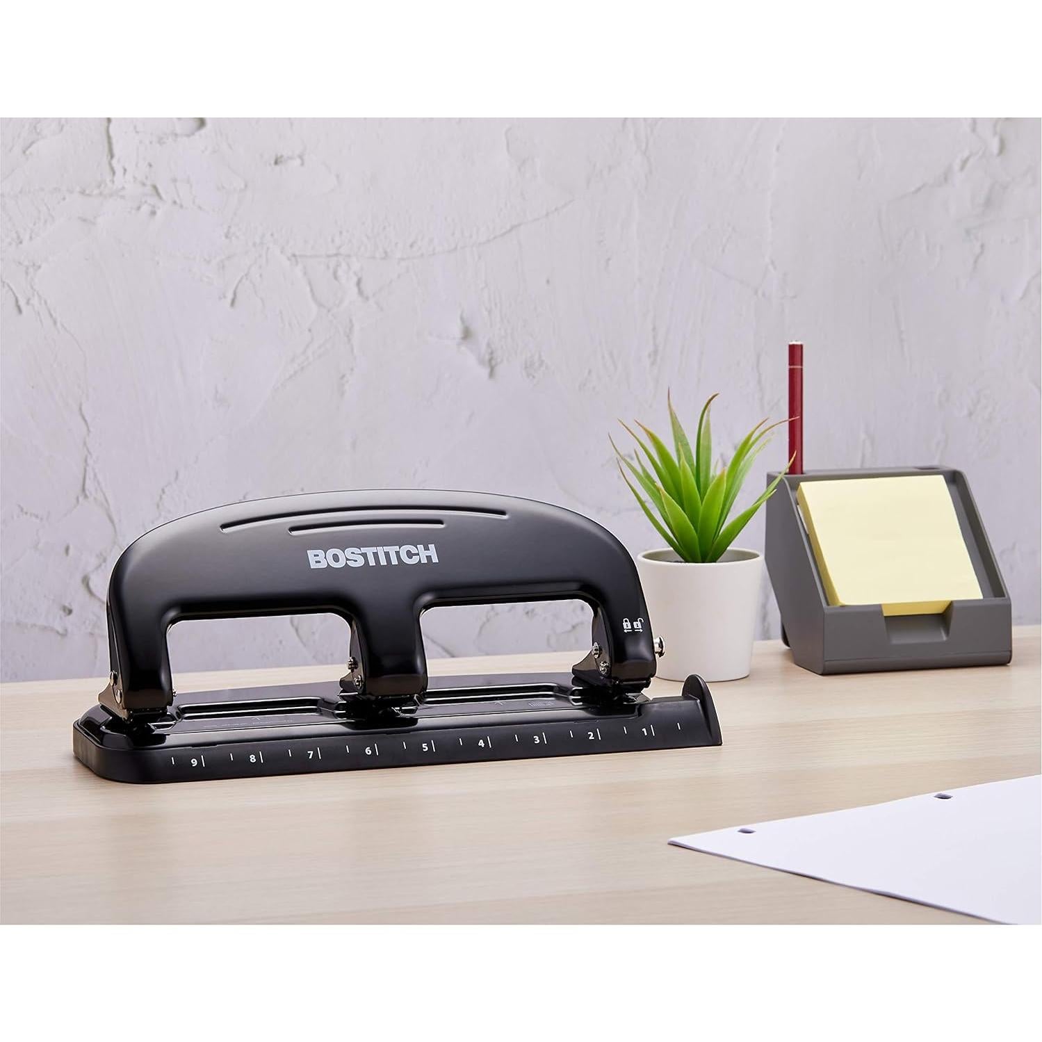 Perforadora Bostitch HP20 20 Hojas 3 Agujeros Metal Negra