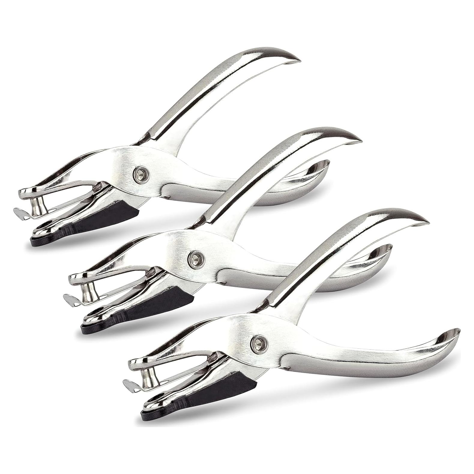 Paquete de 3 Alicates Perforadores Rapesco 1739 Metal 10 Hojas