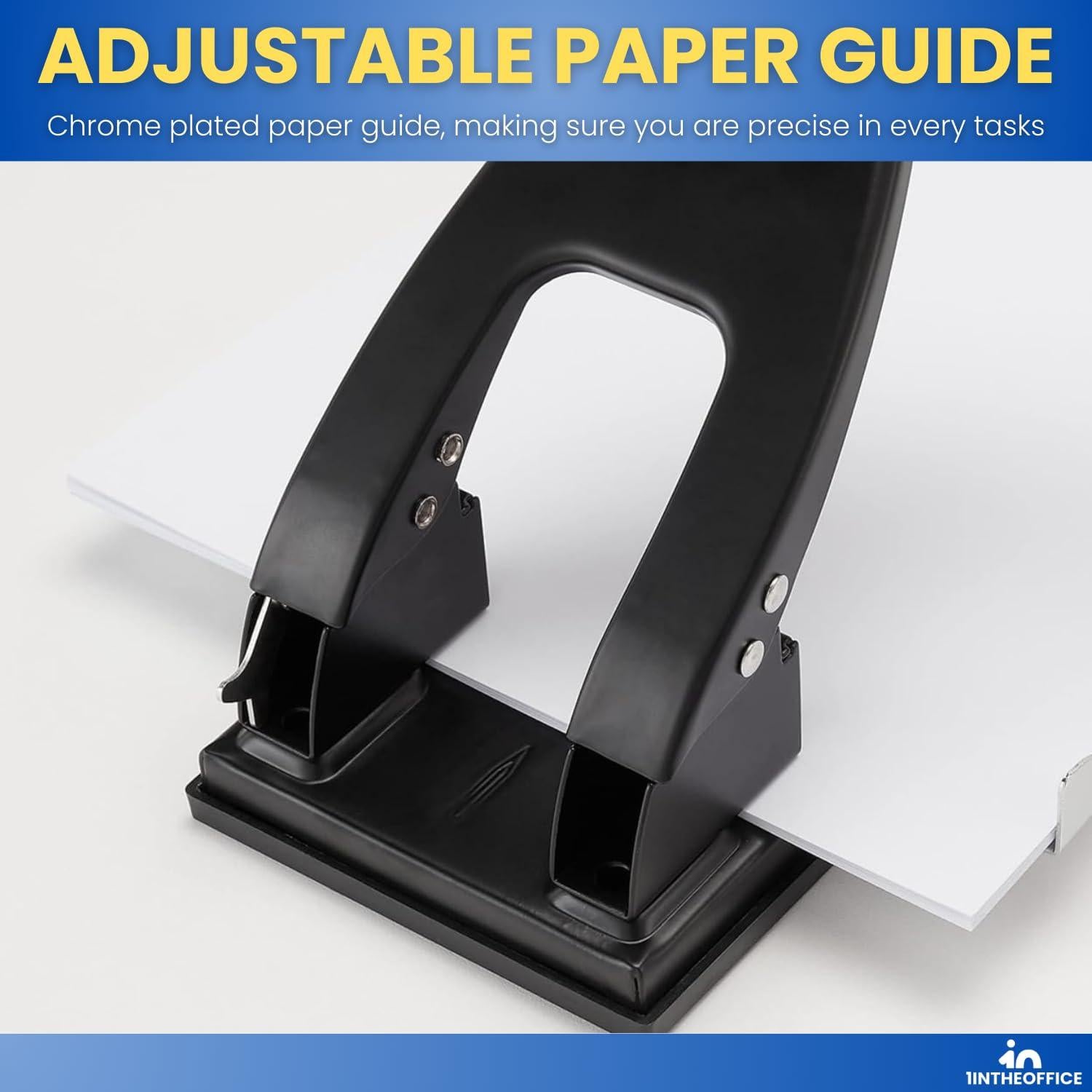 Perforadora de 2 Agujeros 1EnLaOficina, Capacidad 28 Hojas, Negra