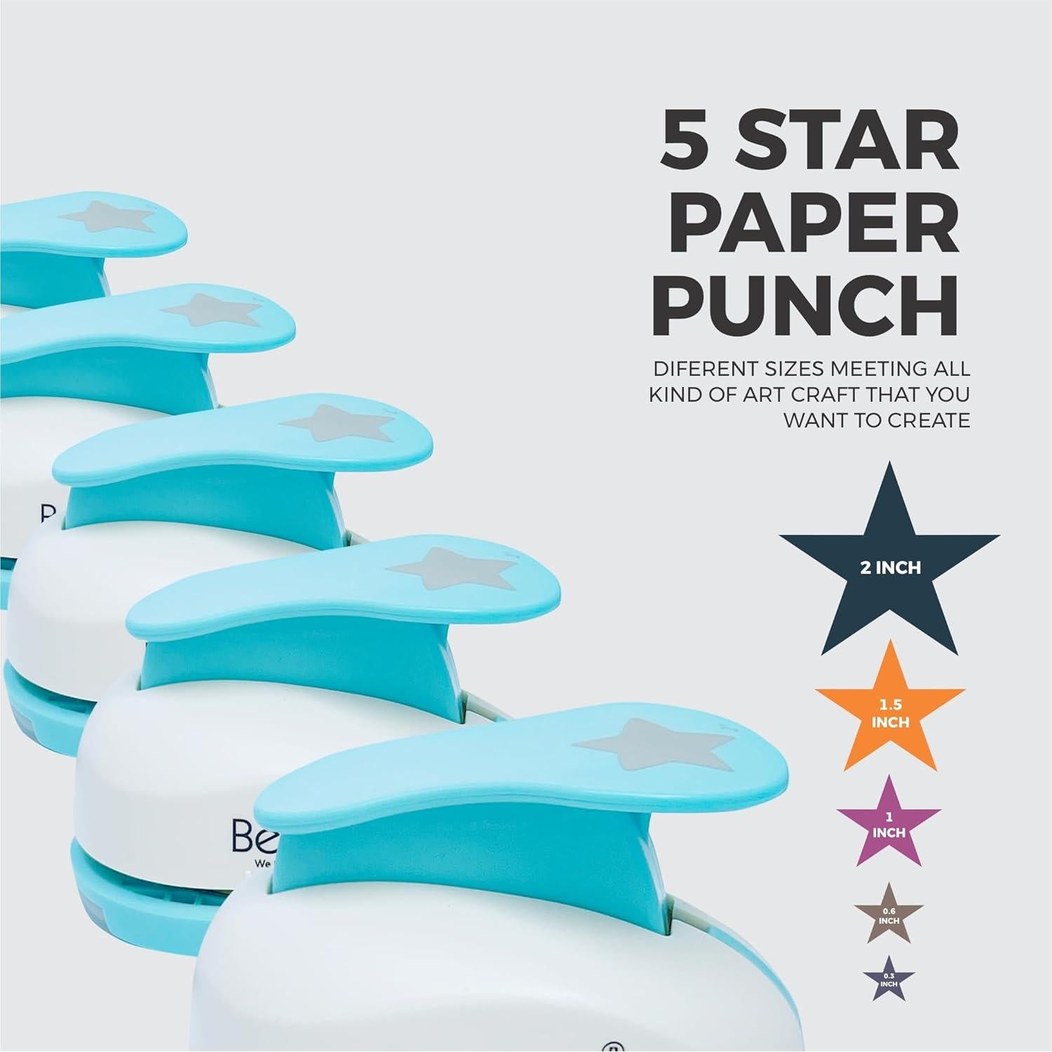 Perforadora de Papel Estrella BearBoss - 5 Tamaños, Manual