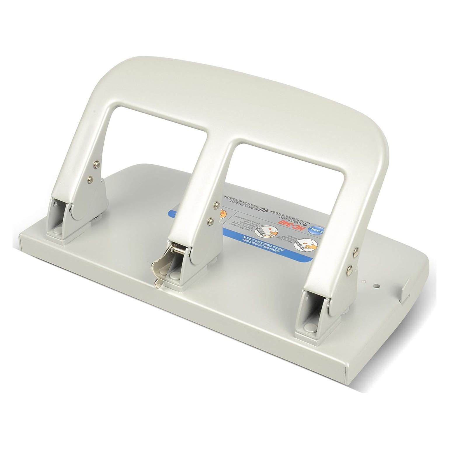 Perforadora de Papel Carl HC-340 3 Agujeros 40 Hojas Metálica