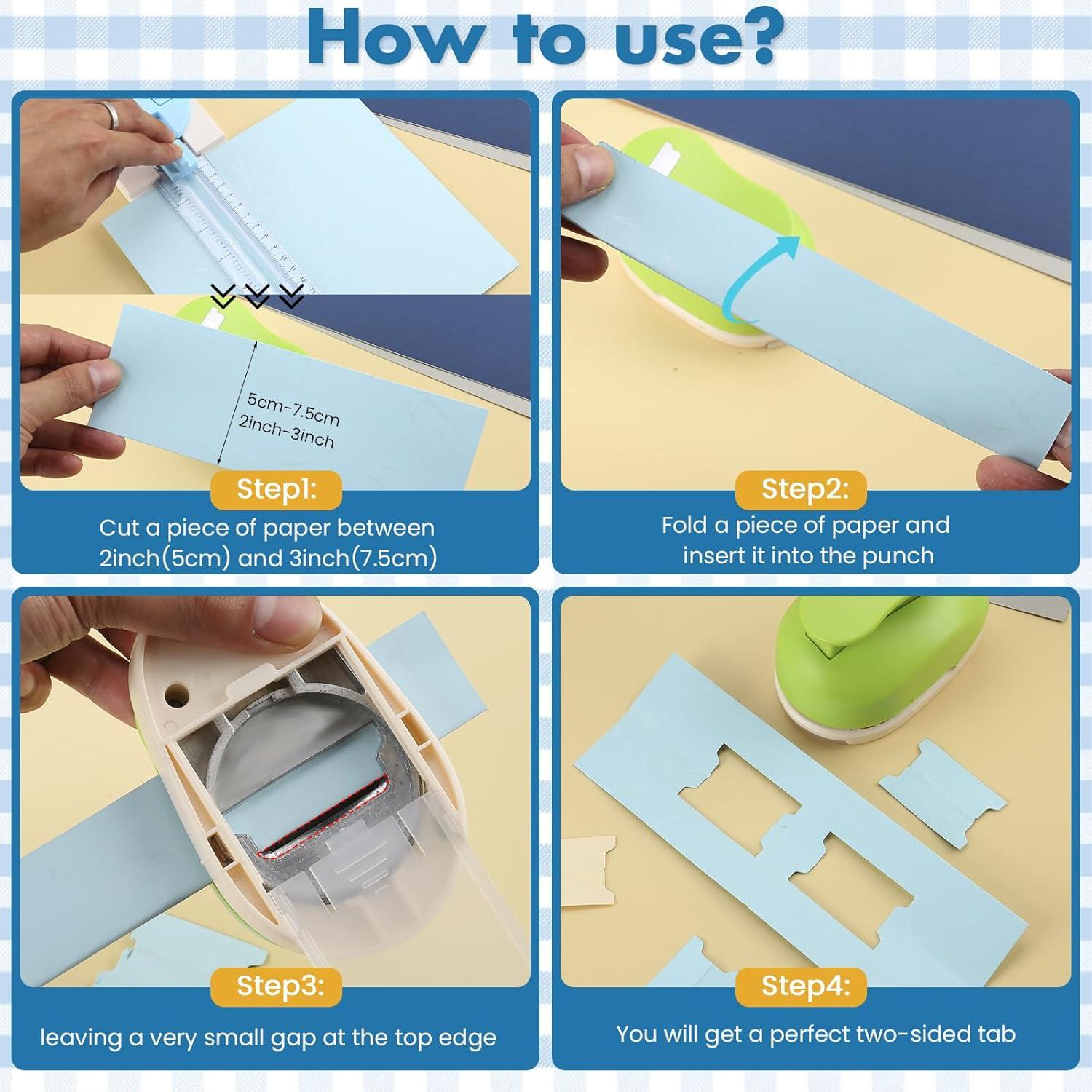 Perforadora de Papel de Pestañas HAUSTGO 2" - Ideal para Scrapbooking