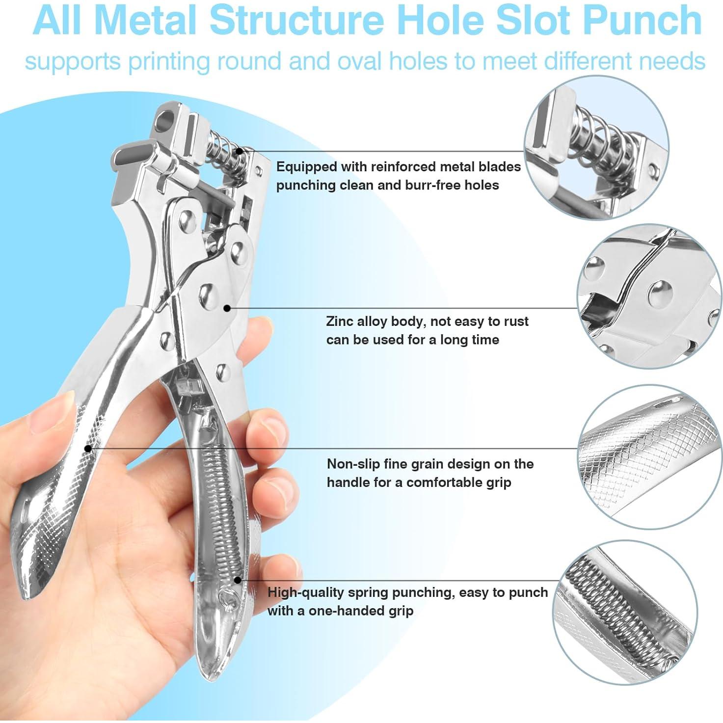 Perforadora 2 en 1 CAETOUNG de Mano Metal 5mm y 13x3mm