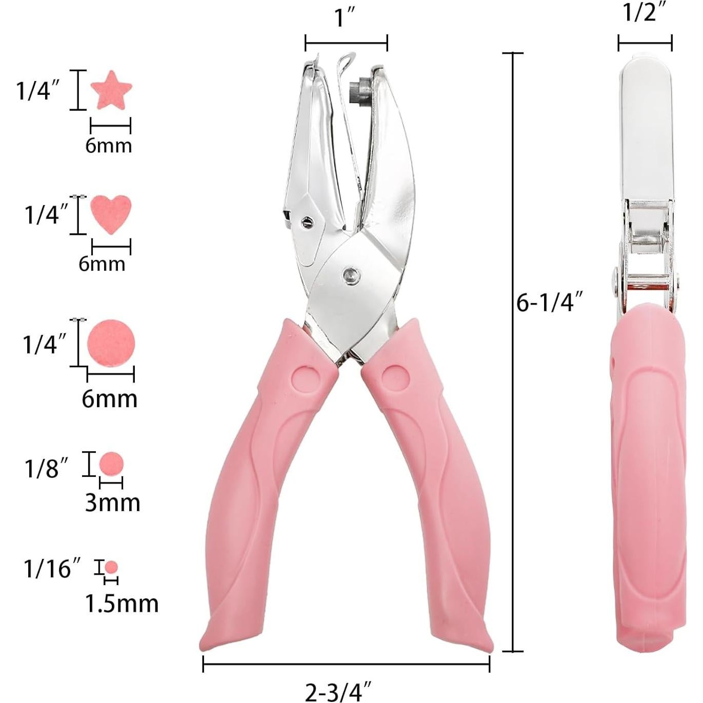 Perforadoras de Papel Jucoan 5 Piezas Metal 1/4 1/8 1/16