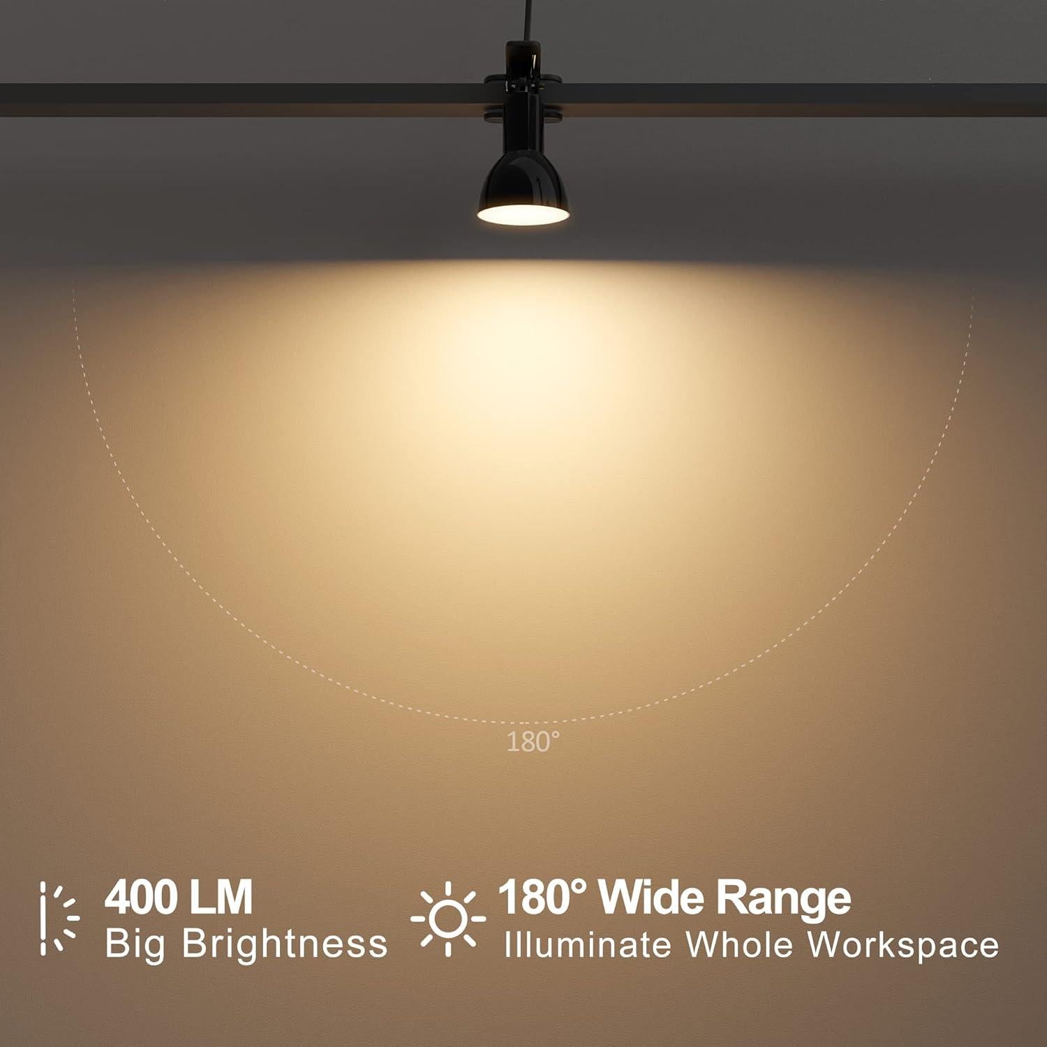 Lámpara de Clip LED deeloop 5W 400 Lúmenes Rotación 330° Negra