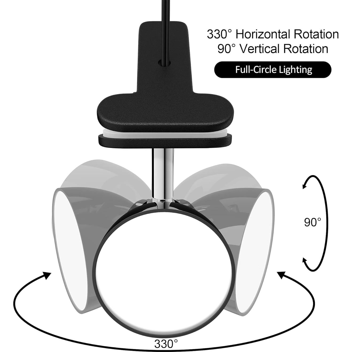Lámpara de Clip LED deeloop 5W 400 Lúmenes Rotación 330° Negra