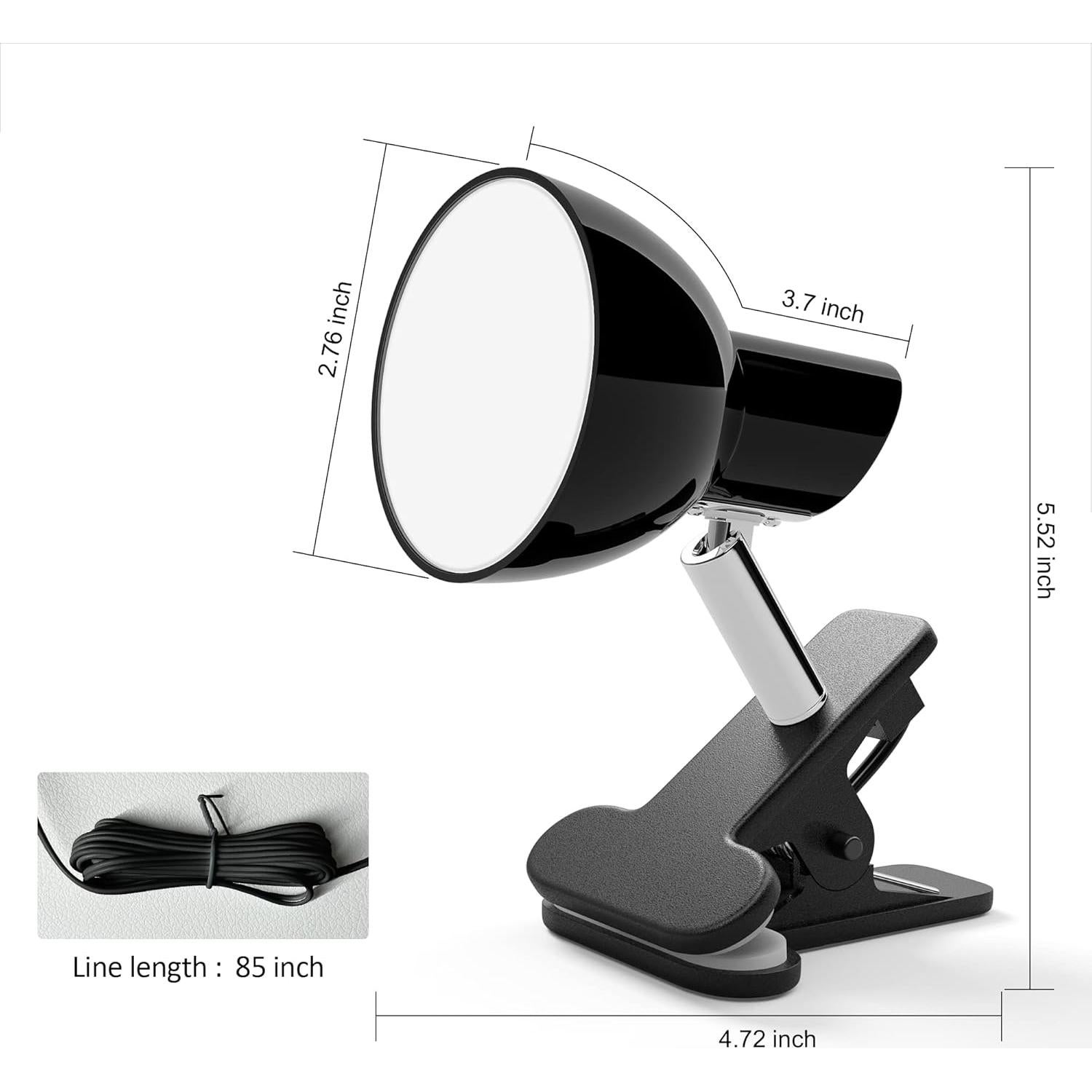 Lámpara de Clip LED deeloop 5W 400 Lúmenes Rotación 330° Negra