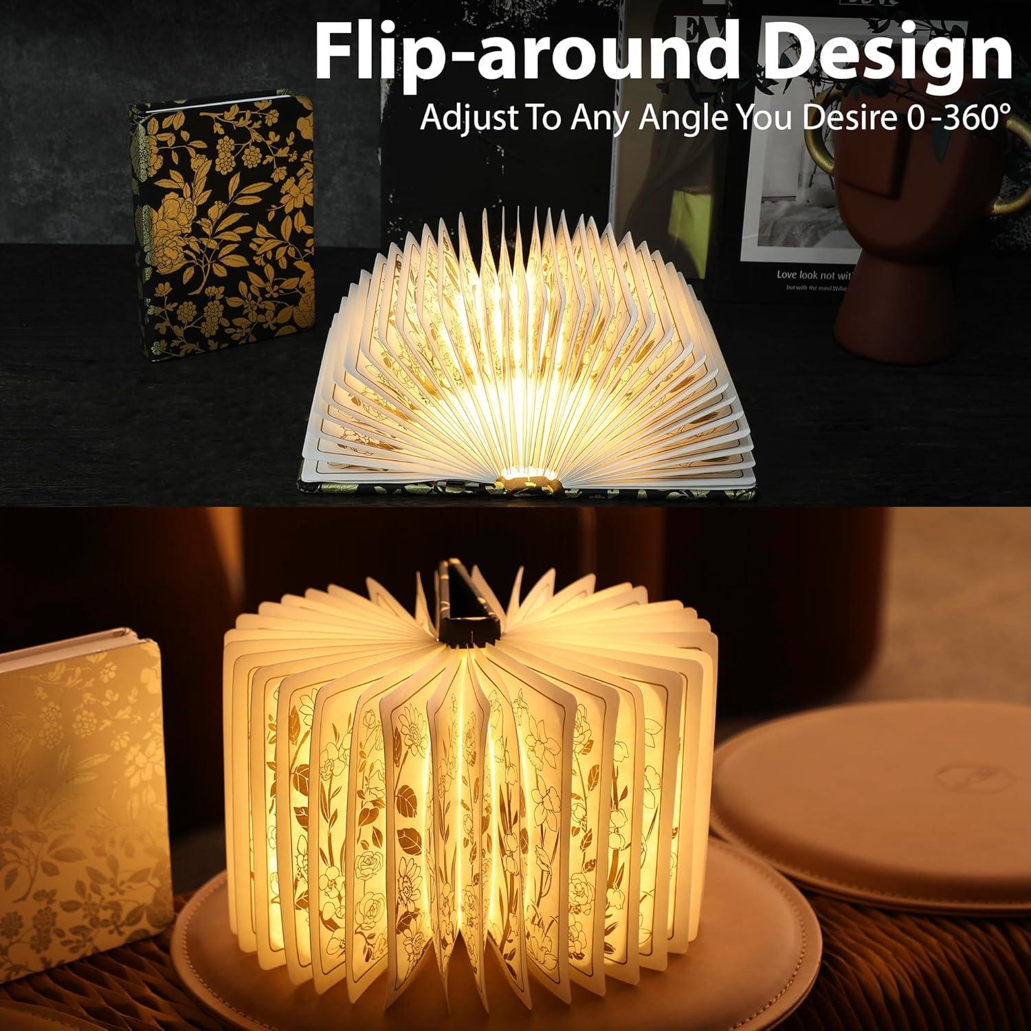 Lámpara de Libro Plegable ZBOLE 1200mAh 3 Colores Floral