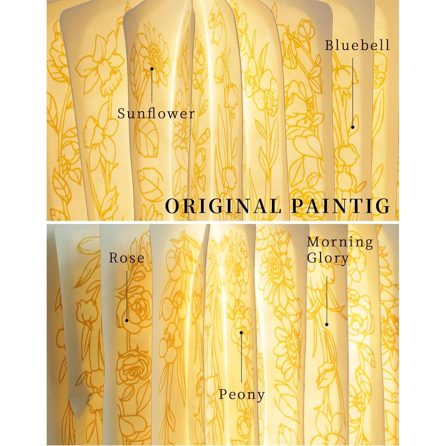 Lámpara de Libro Plegable ZBOLE 1200mAh 3 Colores Floral