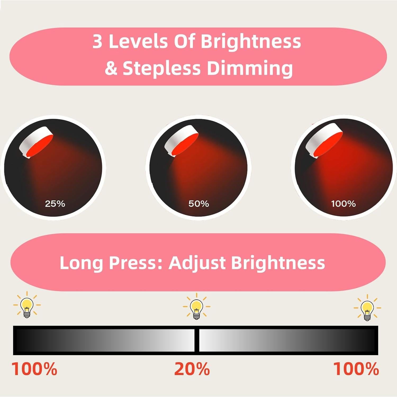 Luz de Libro Darlur Rojo - Paquete de 2, 3 Modos, Cuidado Ojos