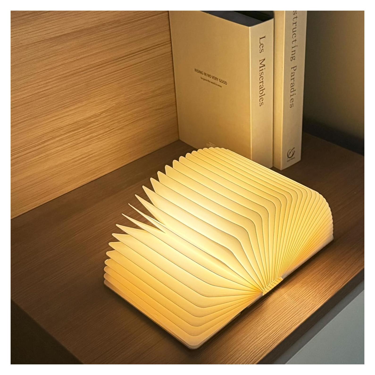 Lámpara de Libro Plegable Ohsooons Nogal Pequeña LED 3 Colores