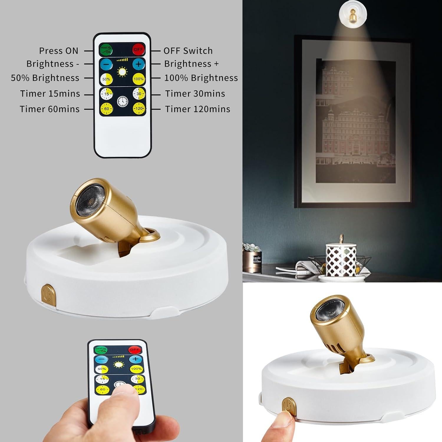 Foco Inalámbrico a Batería HOFUY UCSpot-BJ, Paquete de 2 Luces