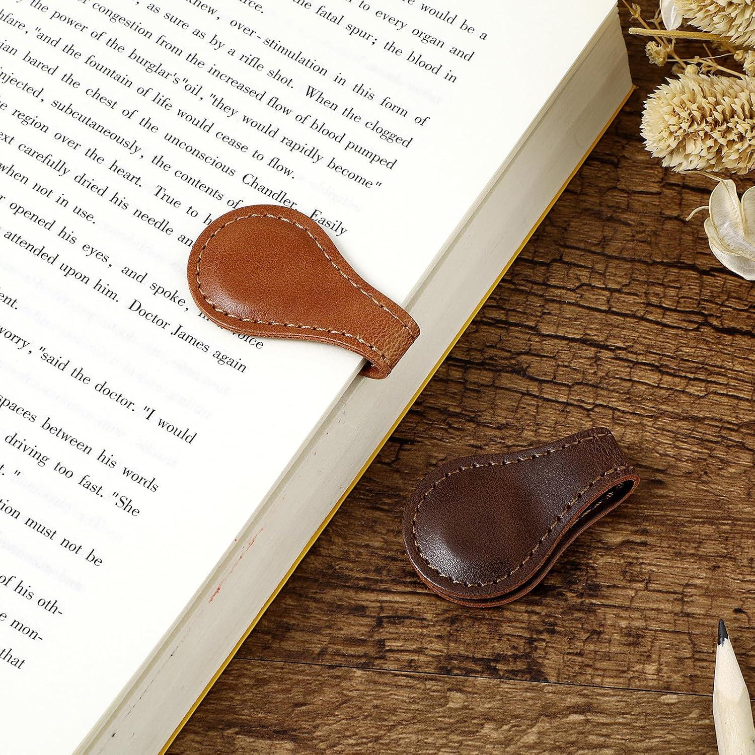 Marcador de Página de Cuero Magnético Dimeho Vintage 2 Pcs