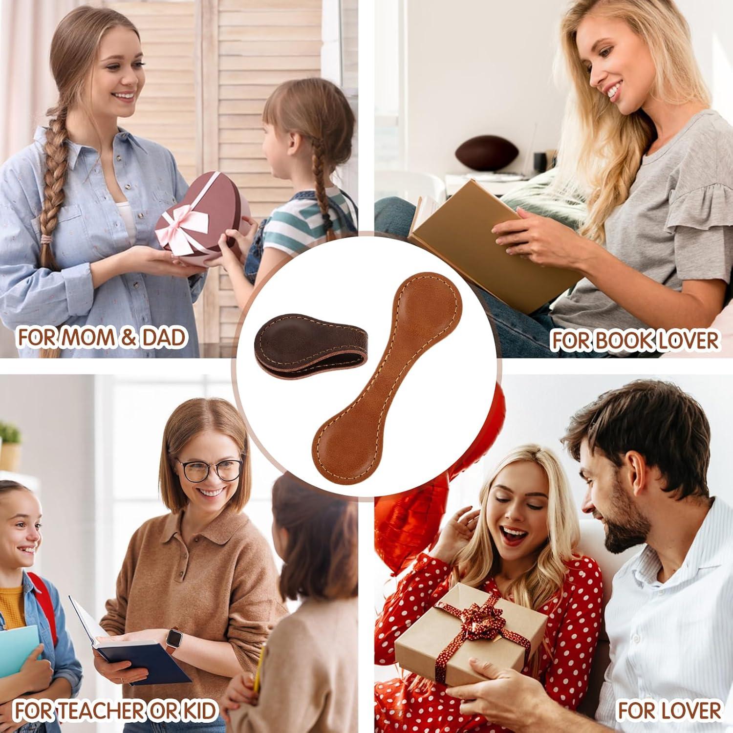 Marcador de Página de Cuero Magnético Dimeho Vintage 2 Pcs