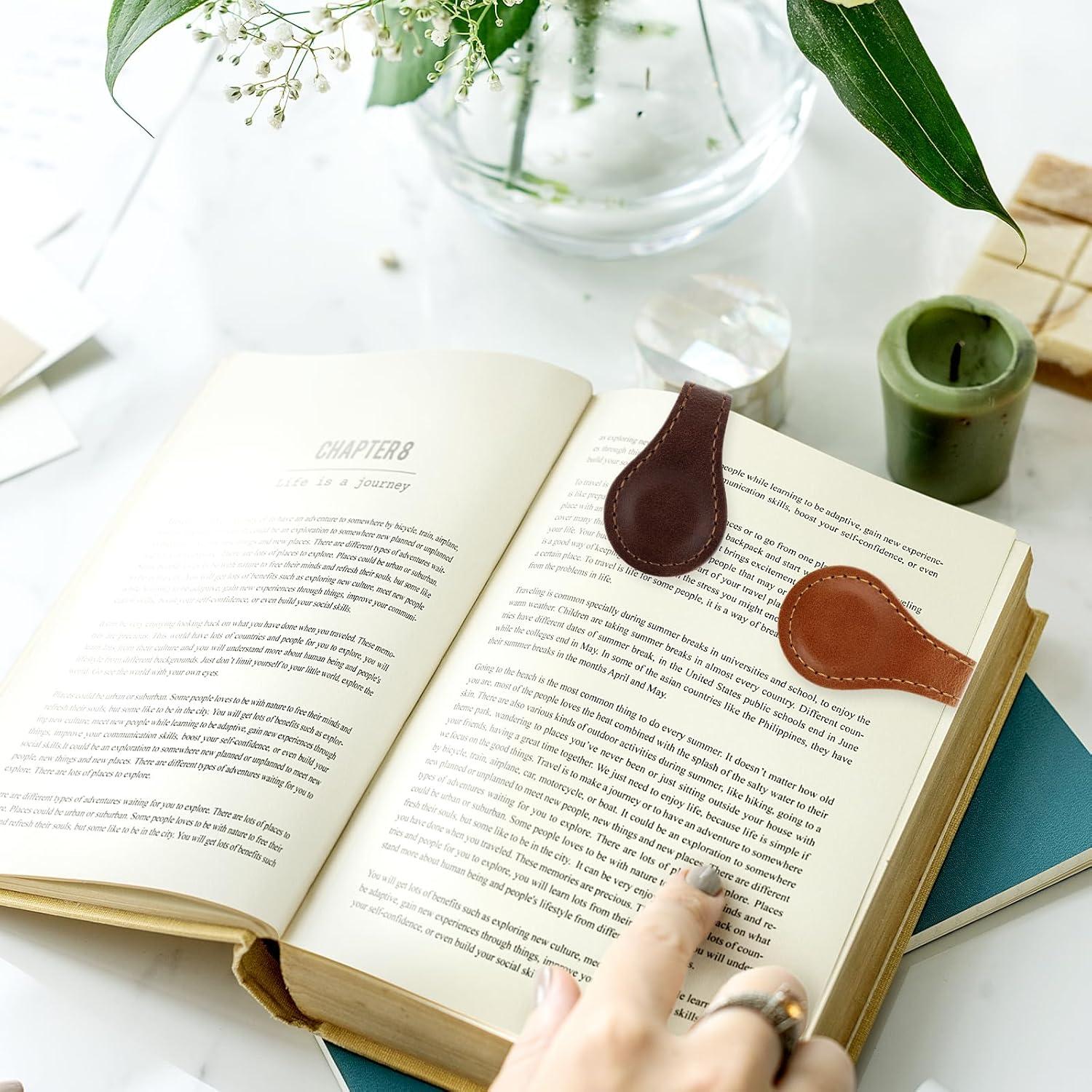 Marcador de Página de Cuero Magnético Dimeho Vintage 2 Pcs