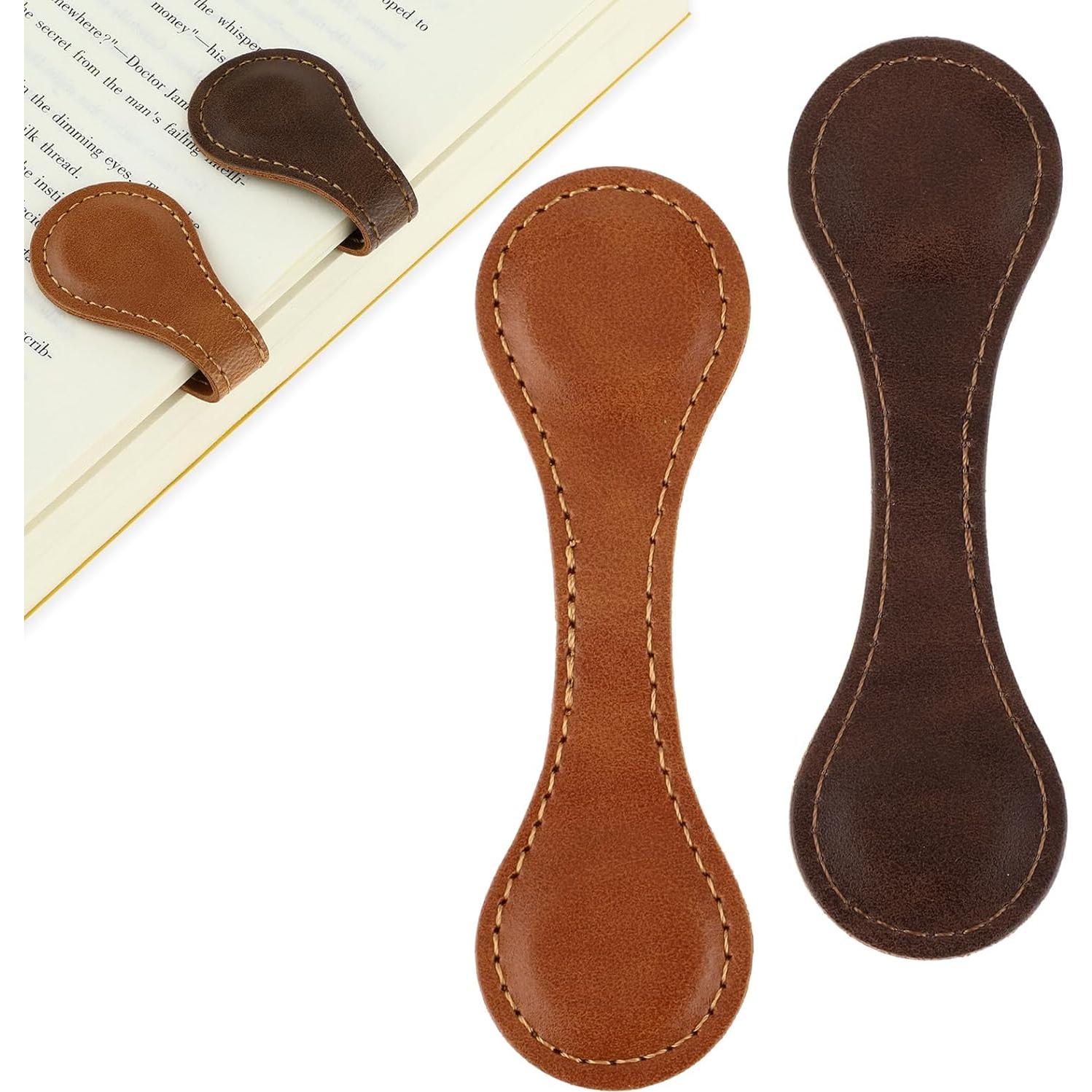 Marcador de Página de Cuero Magnético Dimeho Vintage 2 Pcs