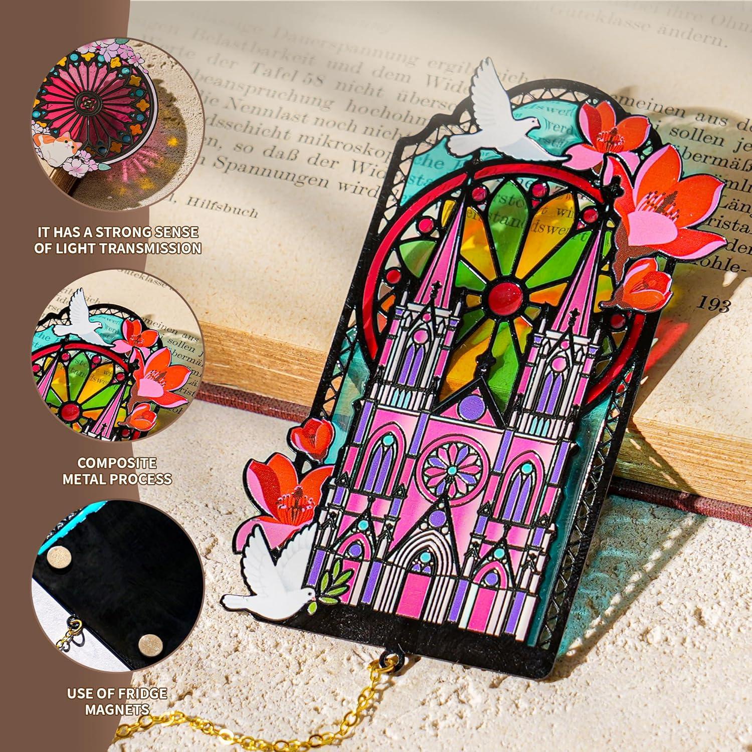 Marcador de Libros Gótico DORWBIAO con Colgante y Imanes