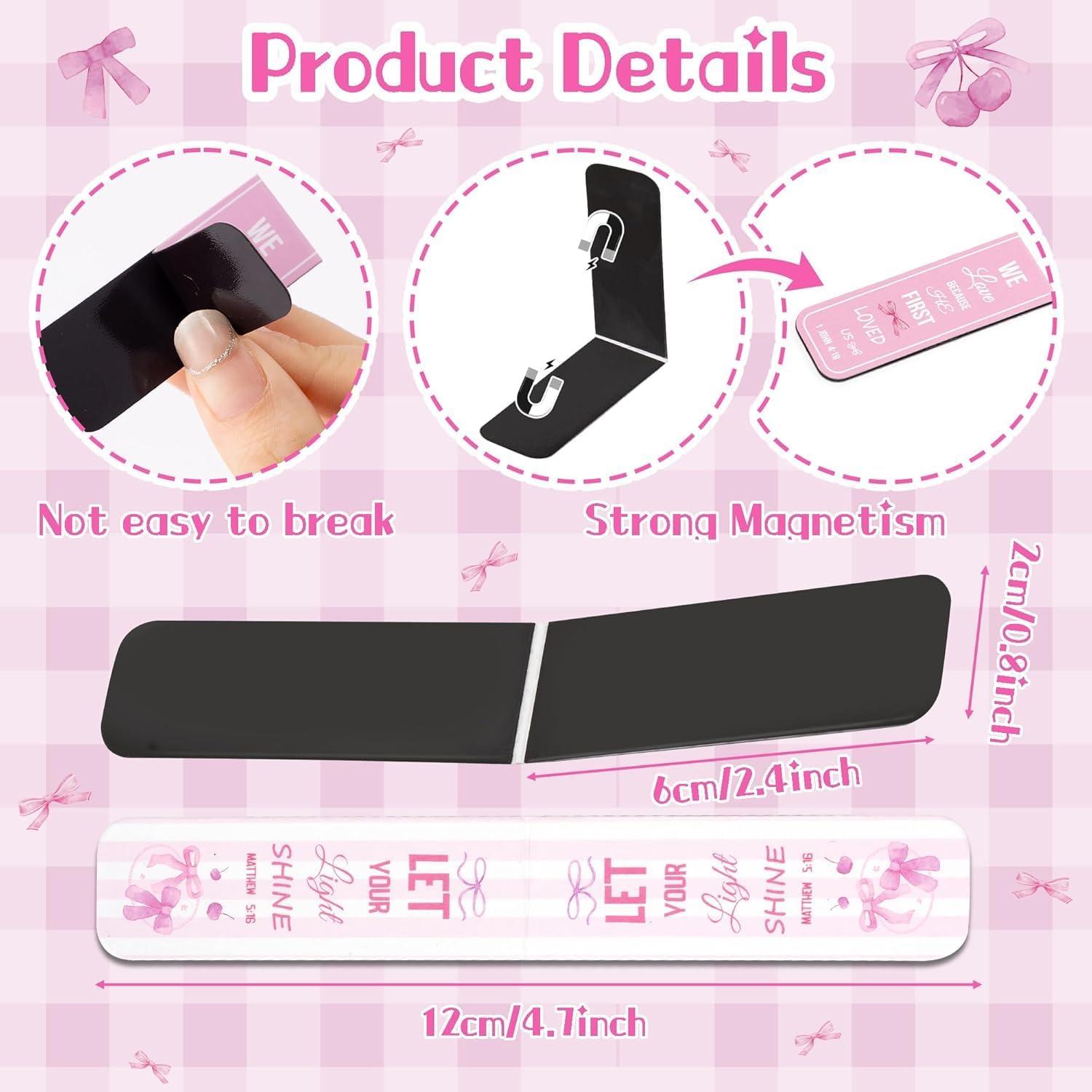 Marcadores Magnéticos Haooryx - 48 Pcs Rosa Inspiracionales