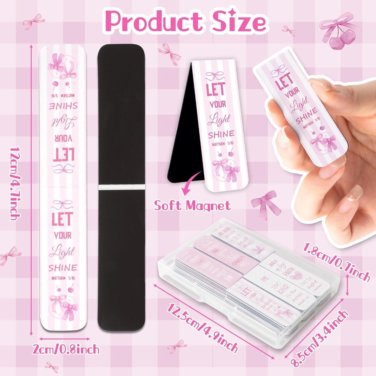 Marcadores Magnéticos Haooryx - 48 Pcs Rosa Inspiracionales