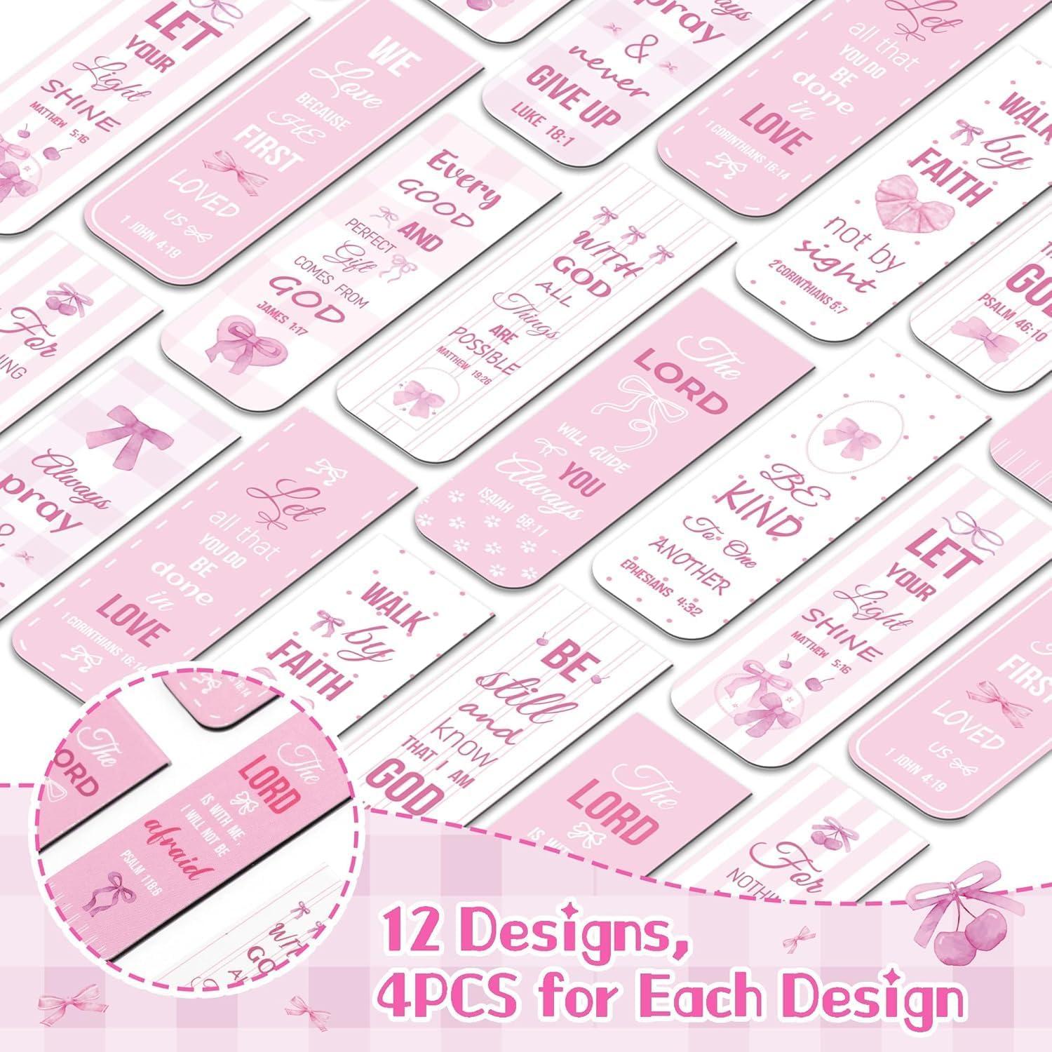 Marcadores Magnéticos Haooryx - 48 Pcs Rosa Inspiracionales